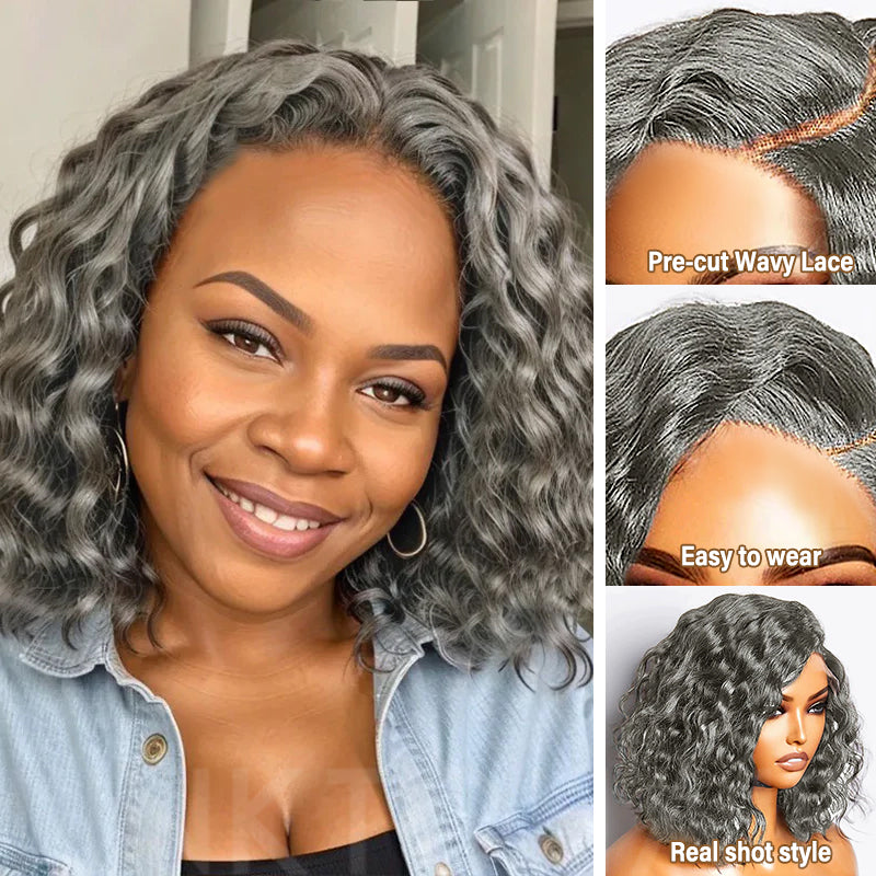 Trendy Style & Color | Salt And Pepper Loose wave 5x5 HD Lace Closure  100% Human Hair Wig