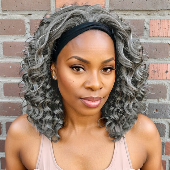 Salt And Pepper Loose Wave 5x5 Closure Lace Wig Human Hair