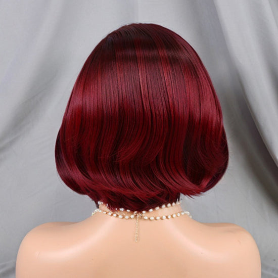 Summer Look | Side Part Burgundy Straight Bob Glueless 13x4 Lace Frontal Wig 100% Human Hair